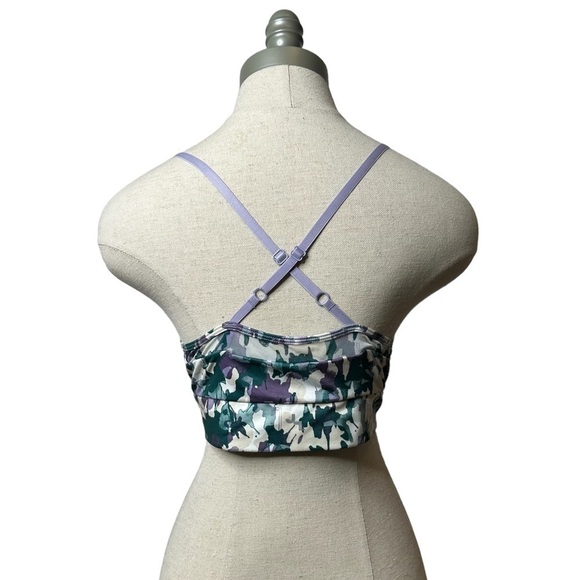 Joylab Women's Purple Green Printed Mesh Trim Light Support Sports Bra Size XL - Picture 5 of 10